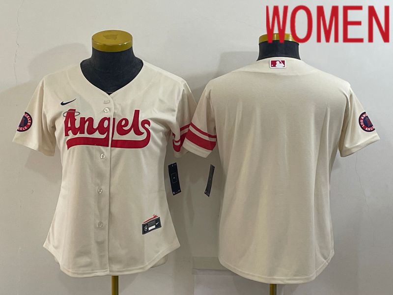 Women Los Angeles Angels Blank Cream City Edition Nike 2022 MLB Jersey->pittsburgh steelers->NFL Jersey